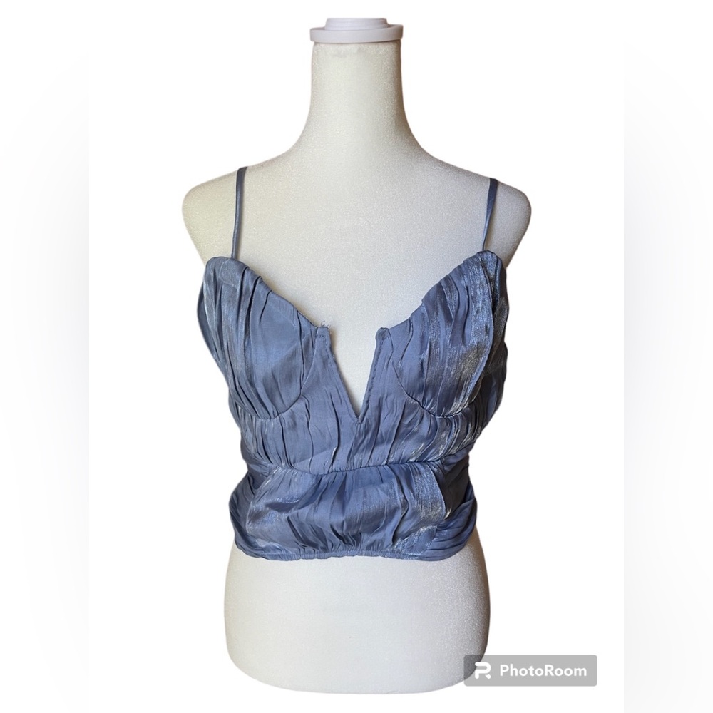 Pretty Little Thing Blue Crop Top